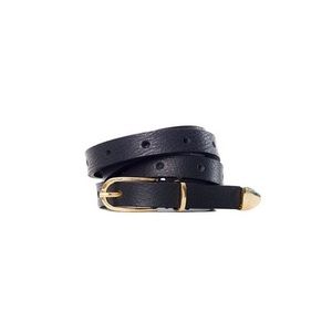 NWOT Anine Bing black perforated belt with gold cap XS/S